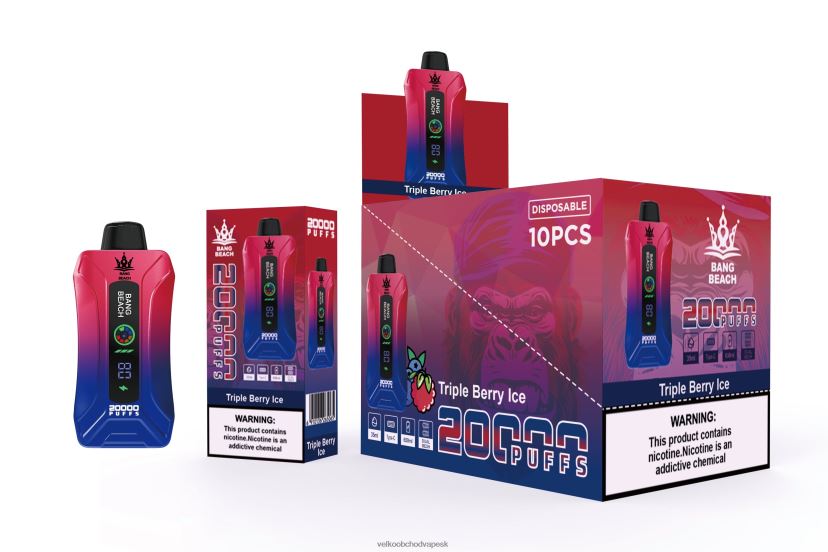 Bang Beach 20 000 potiahnutí inteligentnou obrazovkou HJ42808 - Vape Jednorazove trojitý bobuľový ľad