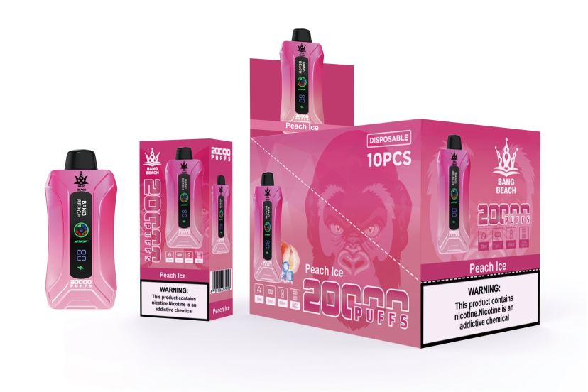 Bang Beach 20 000 potiahnutí inteligentnou obrazovkou HJ42809 - Veľkoobchod Vape SK broskyňový ľad