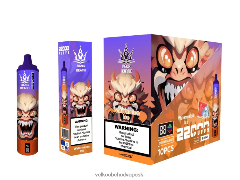 Bang Beach Inteligentná obrazovka s 22 000 ťahmi HJ428022 - Vape Velkoobchod melónový ľad