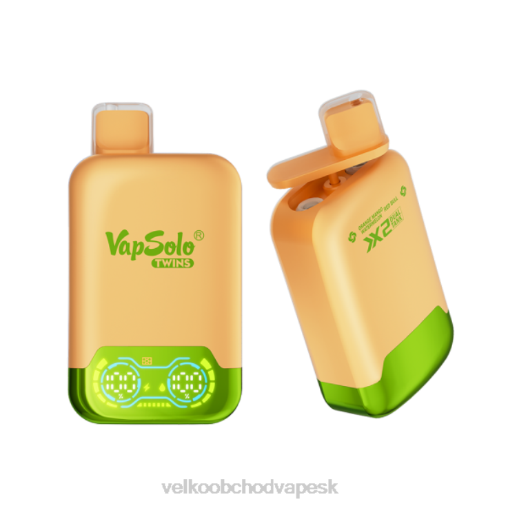 E Cigareta Na Liquid 66VR6124 Vapsolo TWINS jednorazová vapa oranžový mango vodný melón a červený býk