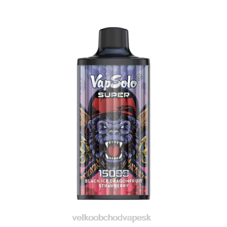 E Cigareta Jednorazova 66VR6107 Vapsolo SUPER jednorazová vapa čierna ľadová drangofruitová jahoda