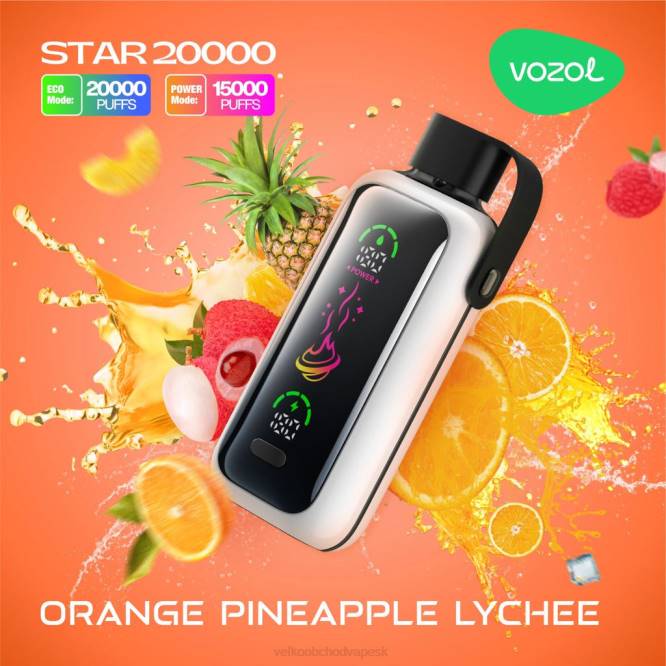 VOZOL STAR 20 000 N8H015 pomarančový ananás liči Vape Jednorázové Bez Nikotinu