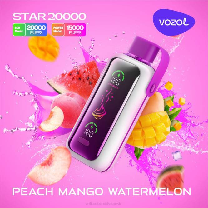 VOZOL STAR 20 000 N8H016 broskyňa mango vodný melón Vape Jednorazove