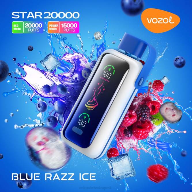 VOZOL STAR 20 000 N8H04 modrý razz ľad Vape Jednorazove