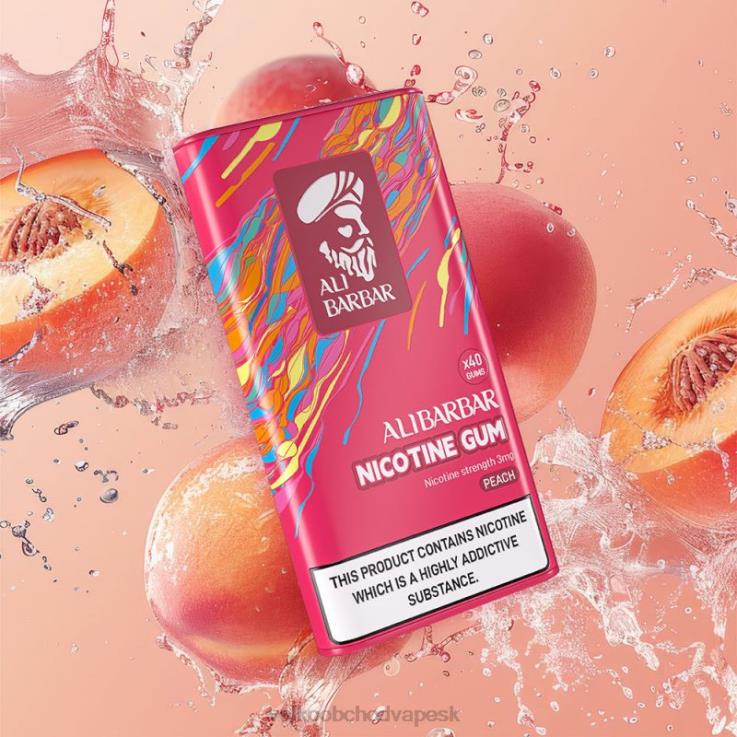 Vape Jednorázové Bez Nikotinu 66VR684 Alibarbar nikotínová guma broskyňa