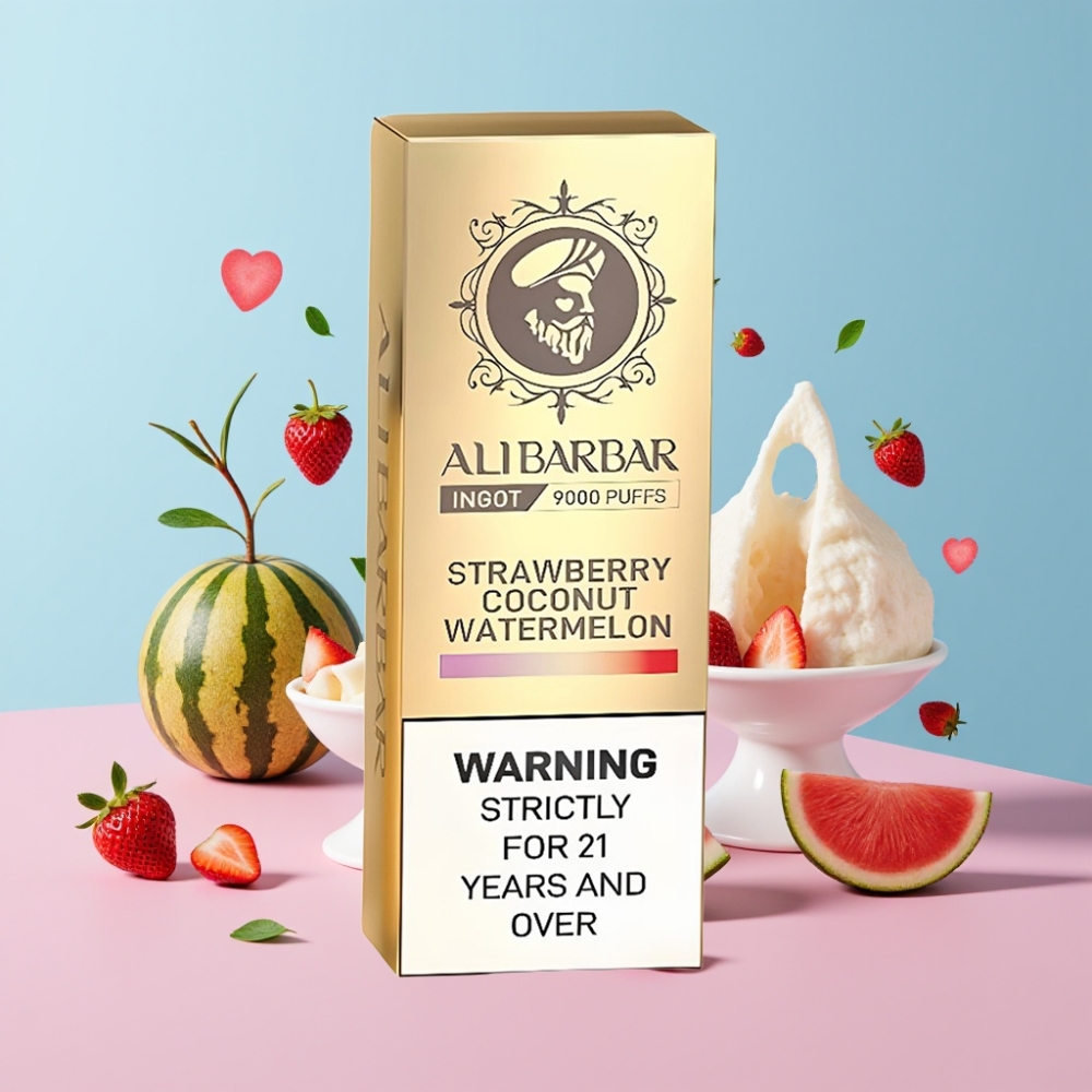Alibarbar Ingot 9000 Puffs Jahoda Kokos Melón 22ml 2350mAh