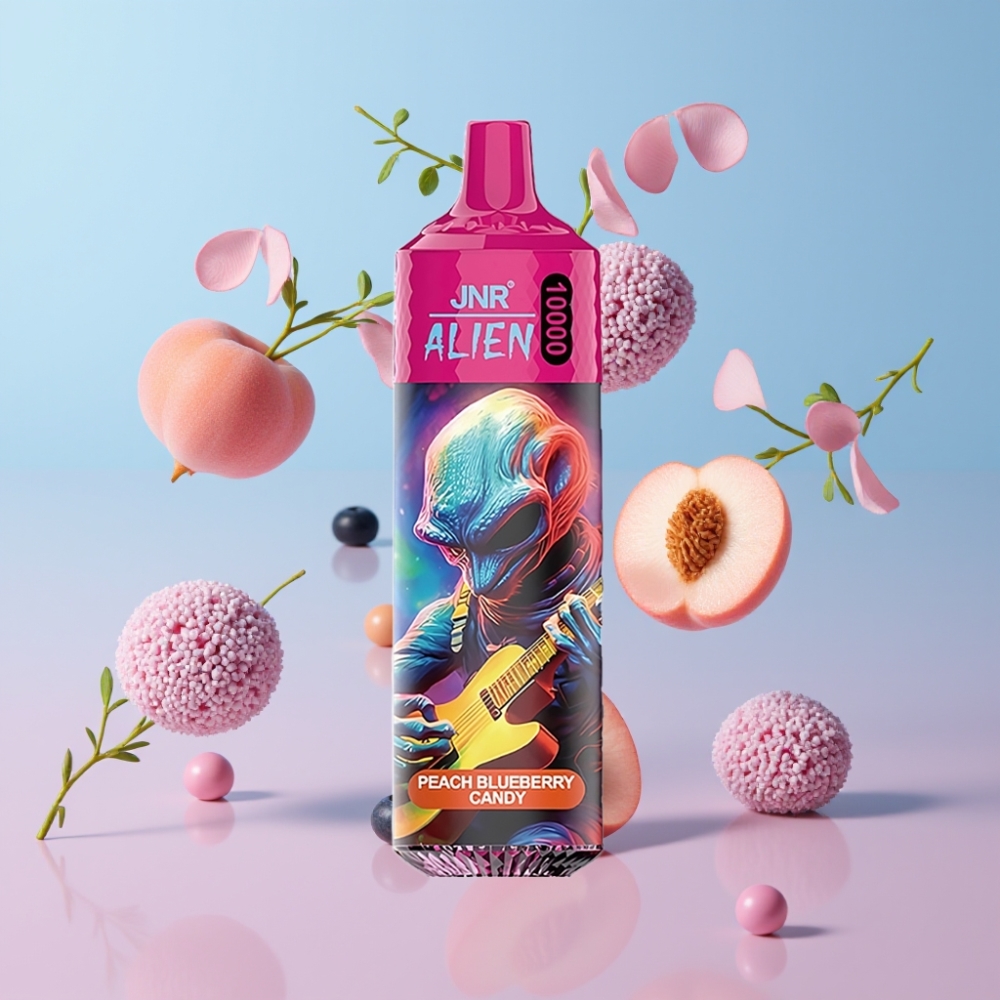 JNR Alien 10000 Puffs Broskyňa Čučoriedka Cukrík 850mAh 20ml Type-C RGB