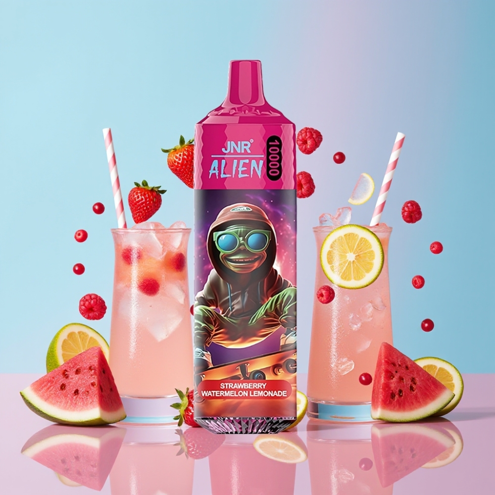 JNR Alien 10000 Puffs Jednorázová E-cigareta Jahoda Vodný Melón Limonáda 850mAh RGB