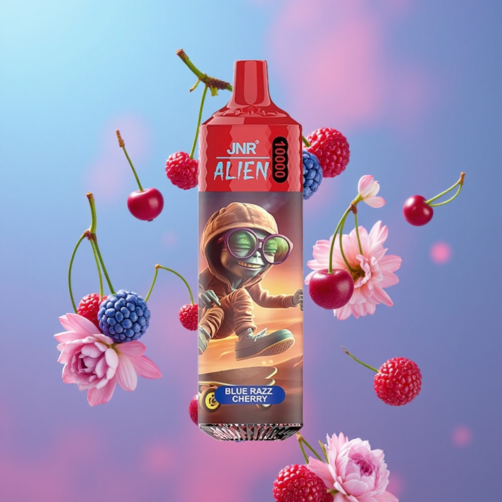 JNR Alien 10000 Puffs Modrá Malina Čerešňa 850mAh 20ml Type-C RGB