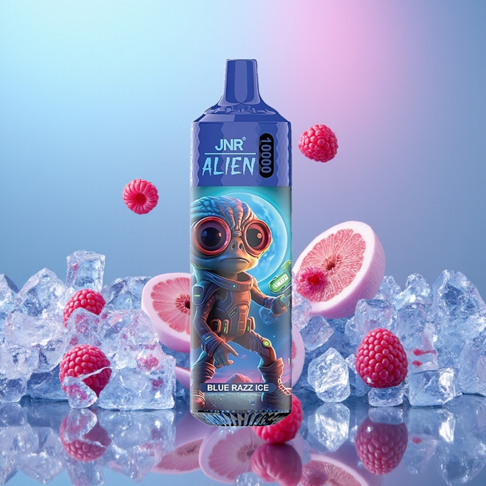 JNR Alien 10000 Puffs Modrý malinový ľad, 850mAh, 20ml, Type-C