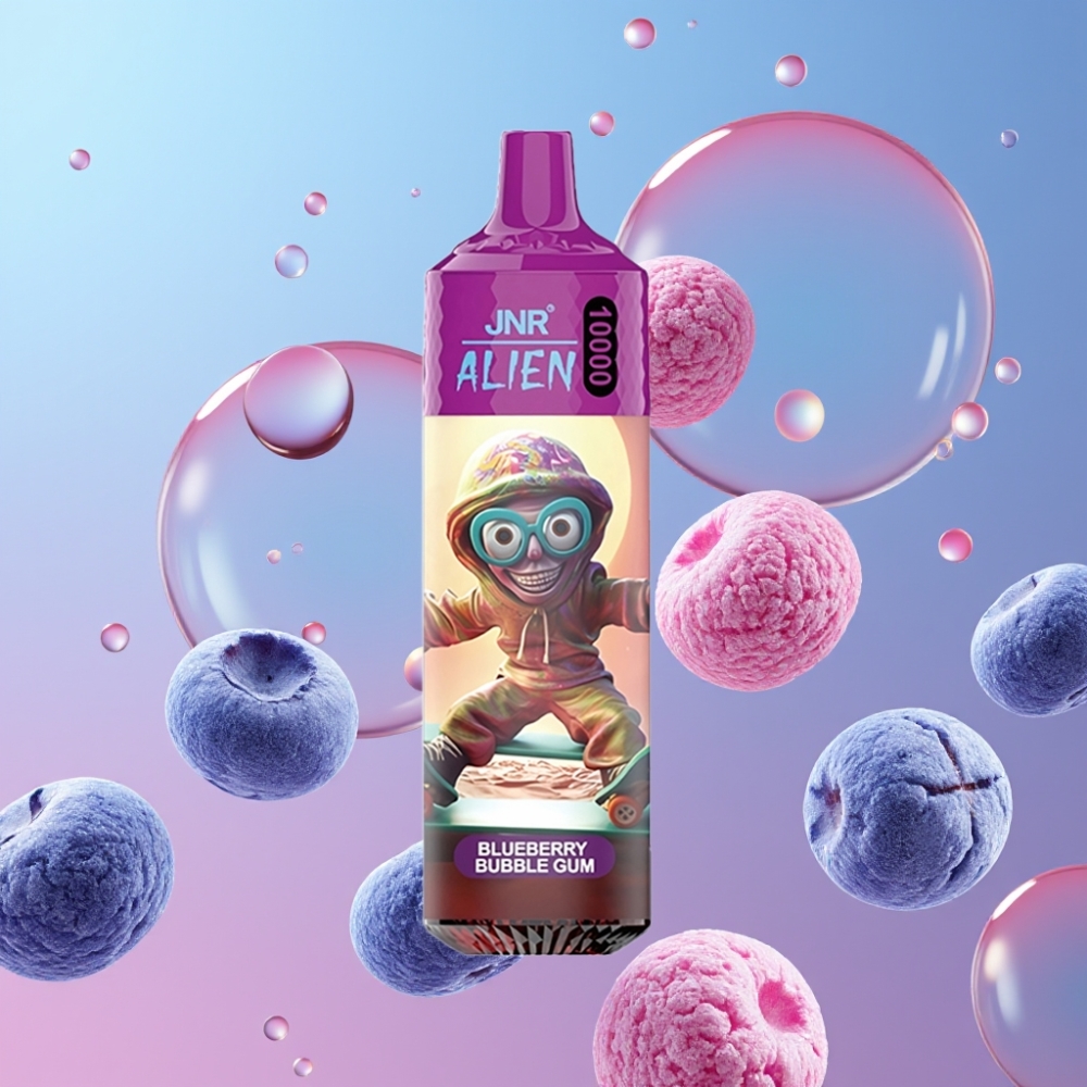 JNR Alien 10000 Puffs Čučoriedková žuvačka 850mAh 20ml RGB
