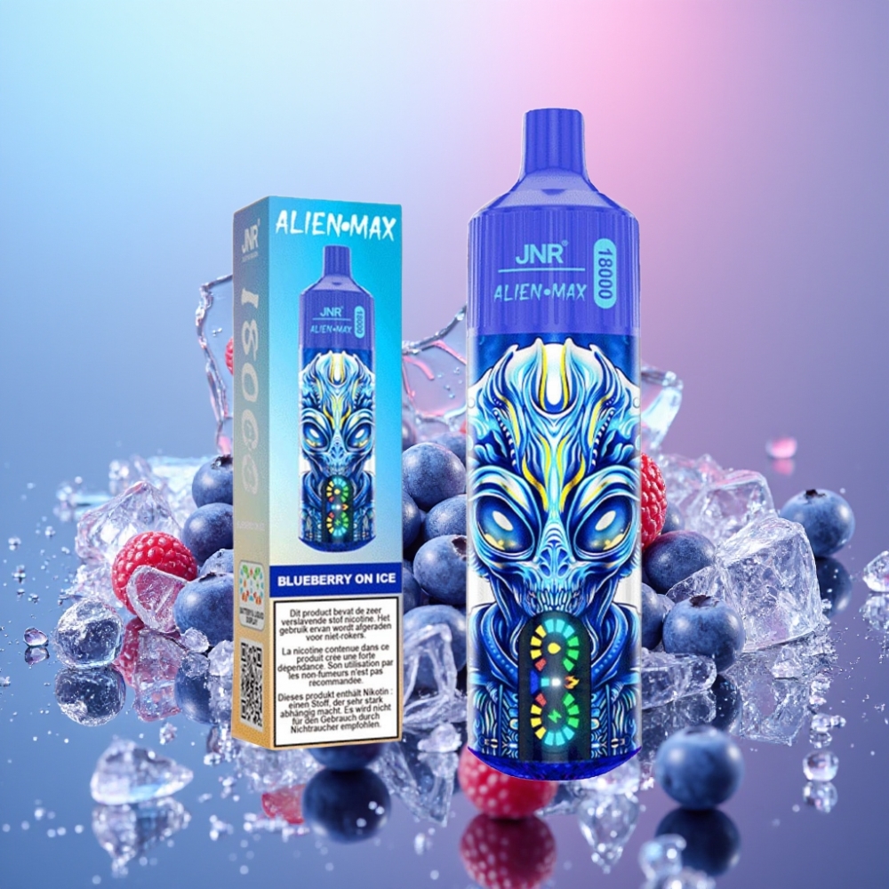 JNR Alien Max 18000 Puffs Borovica na ľade, Smart LED Display, Dual Mesh Coil, 28ml
