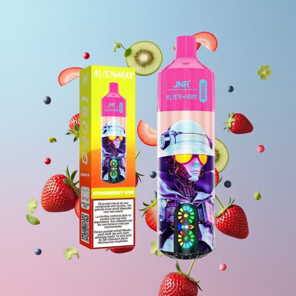 JNR Alien Max 18000 Puffs Dual Mesh Coil 28ml Jahoda Kiwi