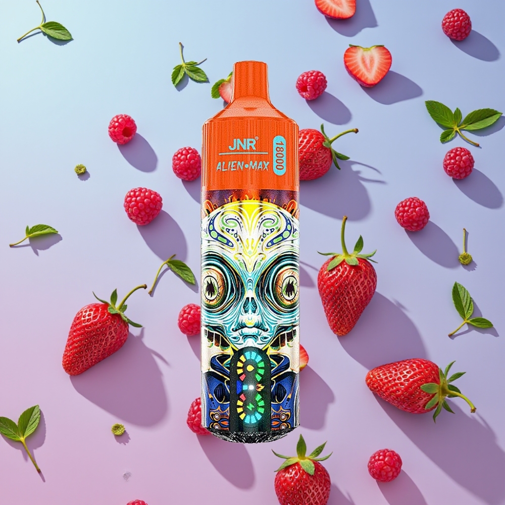 JNR Alien Max 18000 Puffs Jahoda Malina Čerešňa, Smart LED, Dual Mesh, 28ml, Type-C JNR Alien Max 18000 Puffs Jahoda Malina Čerešňa, Smart LED, Dual Mesh, 28ml, Type-C