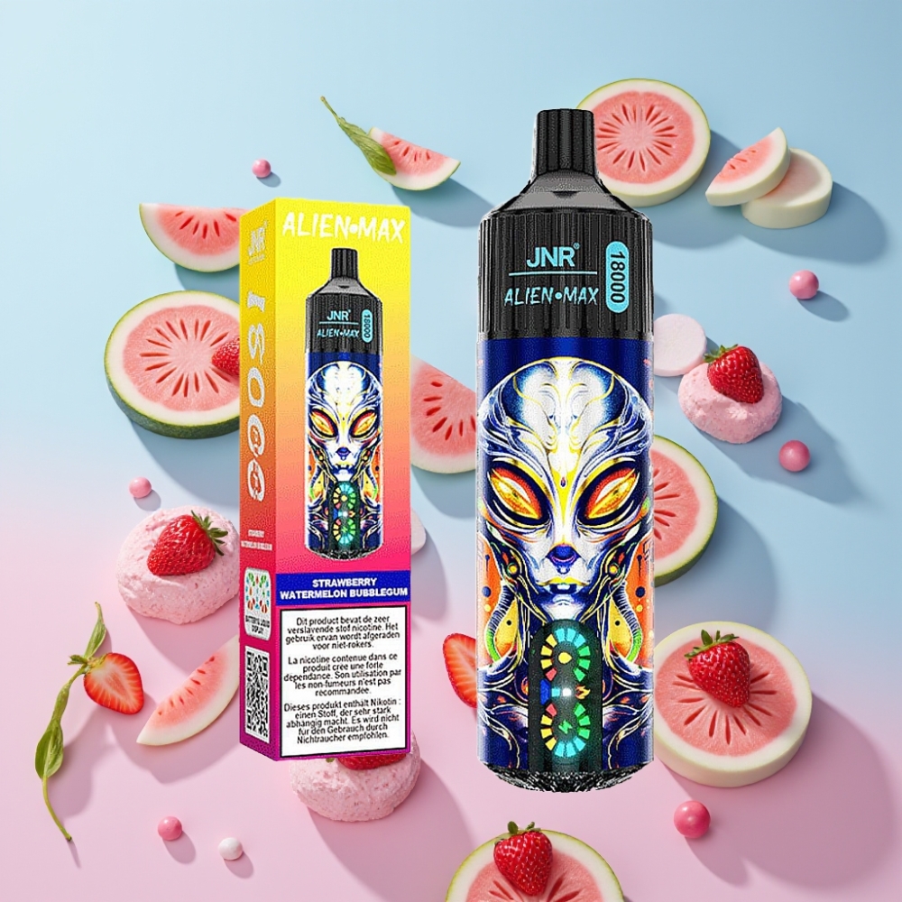 JNR Alien Max 18000 Puffs Jahoda Vodný melón Bubblegum, 28ml, 850mAh, Typ-C