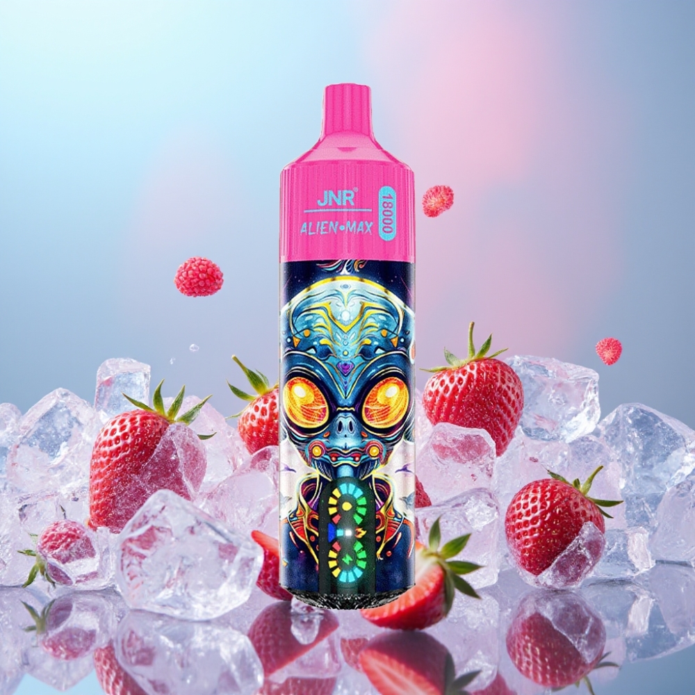 JNR Alien Max 18000 Puffs Jahoda Ľad s LED Displejom, Dual Mesh Coil, 28ml, Typ-C JNR Alien Max 18000 Puffs Jahoda Ľad s LED Displejom, Dual Mesh Coil, 28ml, Typ-C