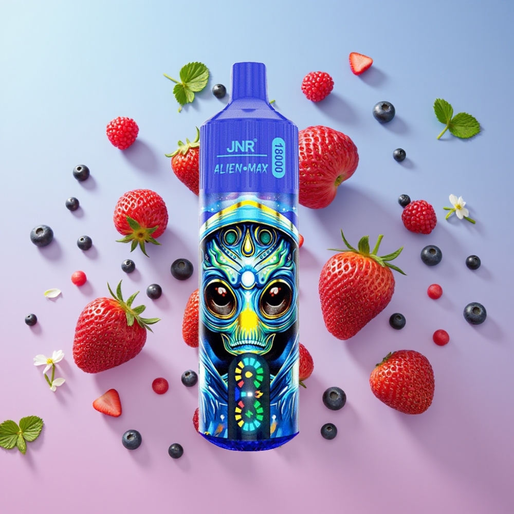 JNR Alien Max 18000 Puffs Zmiešané Bobule, Smart LED, Dual Mesh, 28ml, Type-C JNR Alien Max 18000 Puffs Zmiešané Bobule, Smart LED, Dual Mesh, 28ml, Type-C