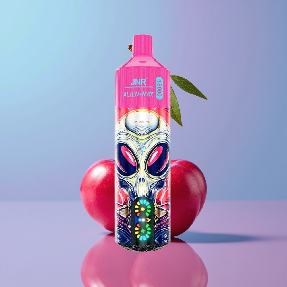 JNR Alien Max 18000 Puffs Čerešňa Bobule, Smart LED, Dual Mesh, 850mAh, Type-C JNR Alien Max 18000 Puffs Čerešňa Bobule, Smart LED, Dual Mesh, 850mAh, Type-C