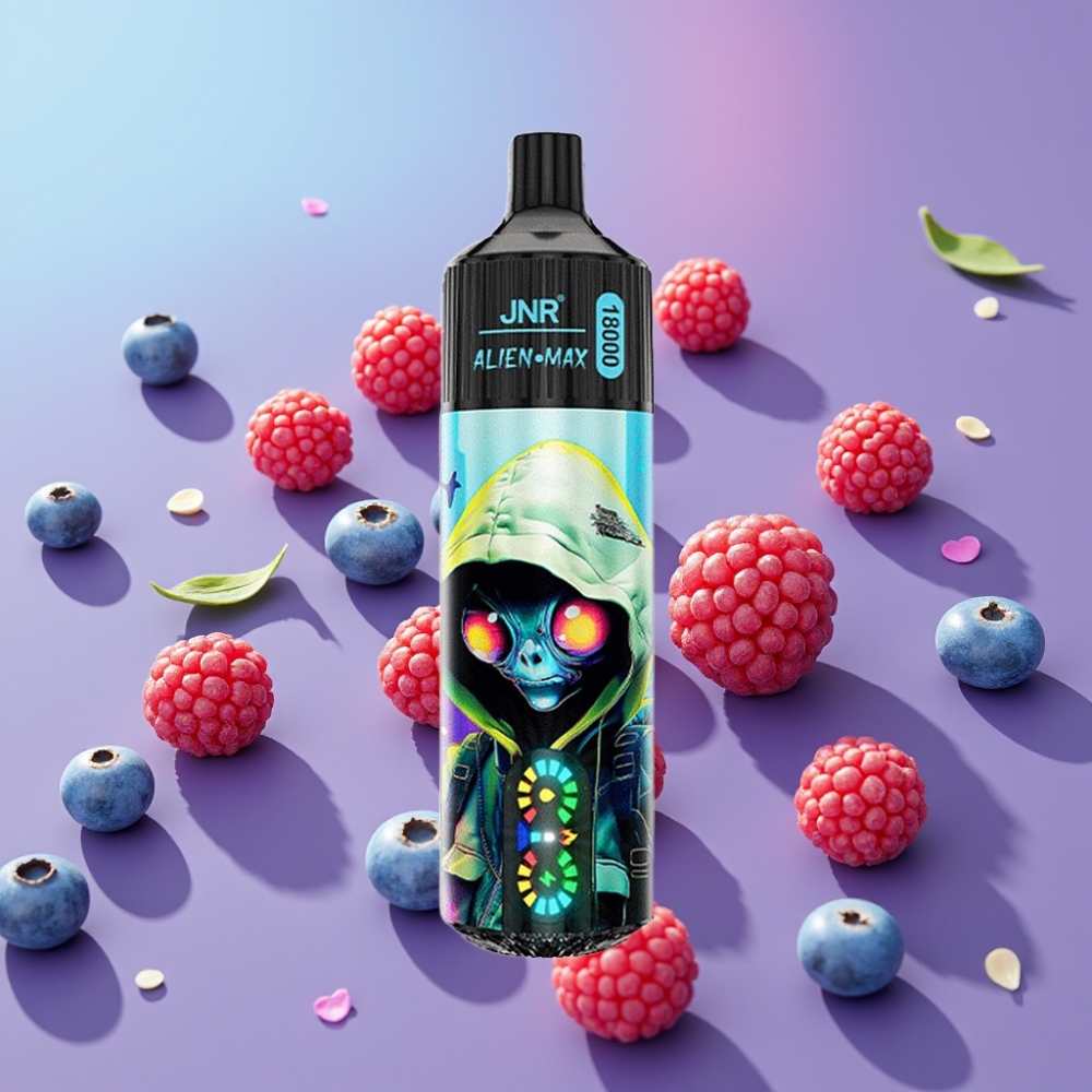 JNR Alien Max 18000 Puffs Čučoriedka Malina, Smart LED Display, Dual Mesh Coil, 20 flavors JNR Alien Max 18000 Puffs Čučoriedka Malina, Smart LED Display, Dual Mesh Coil, 20 flavors
