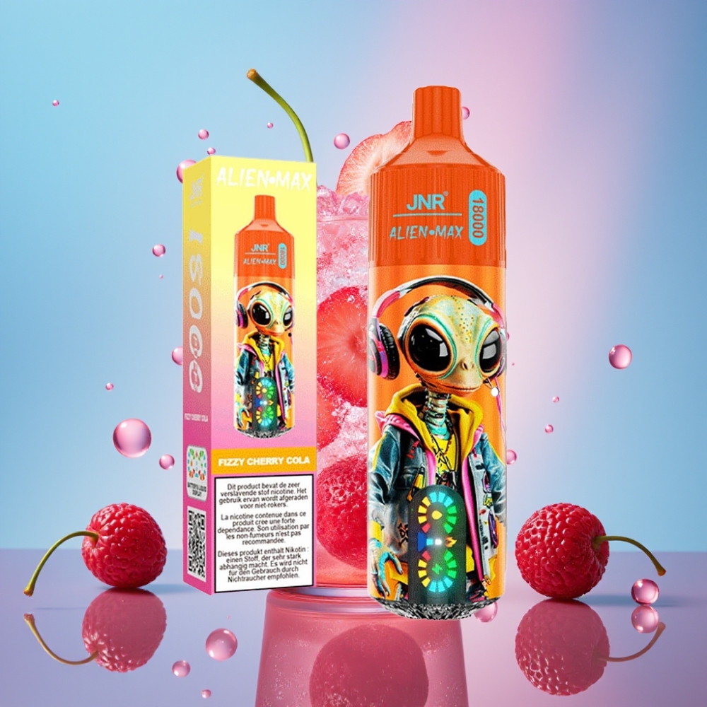 JNR Alien Max 18000 Puffs Šumivá Čerešňová Kola, 28ml, 850mAh, Typ-C