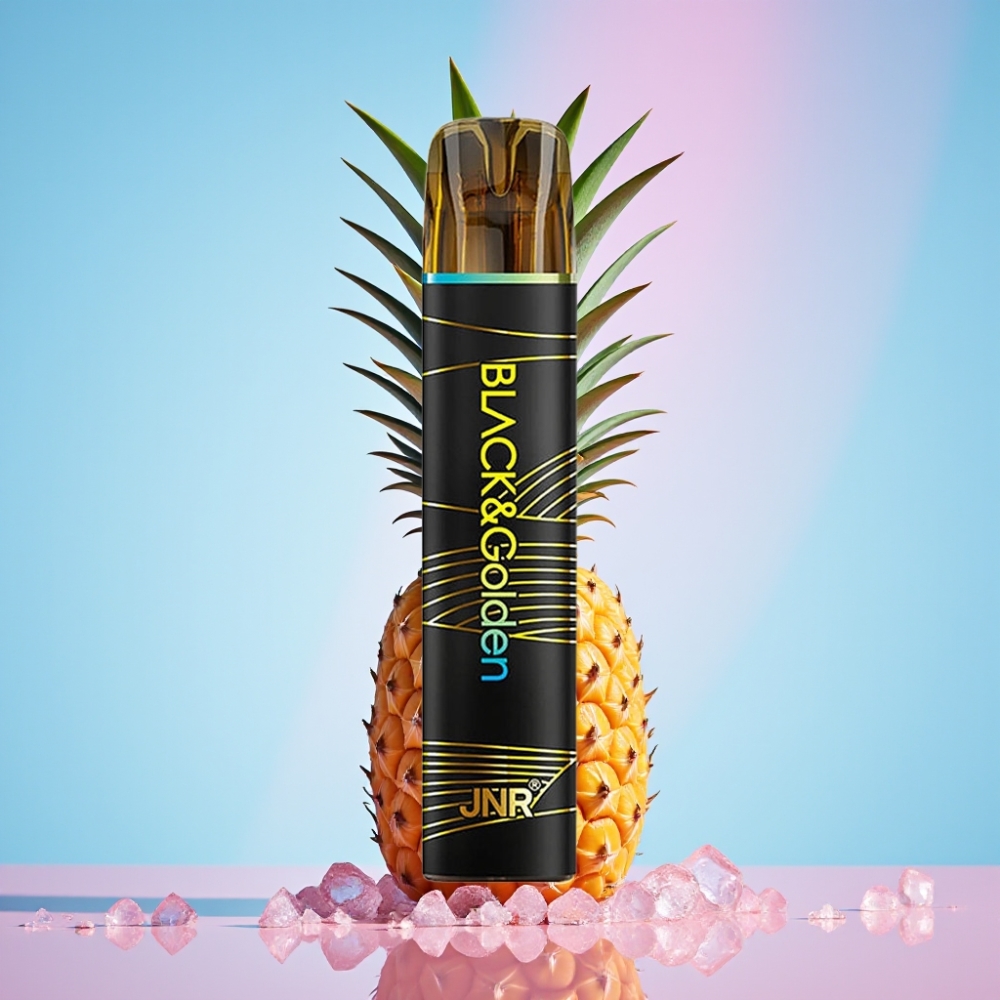 JNR Black&Golden 600+200 Puffs Disposable Vape Ananásový ľad – 800 Puffs, 550mAh, 2ml, TPD JNR Black&Golden 600+200 Puffs Disposable Vape Ananásový ľad – 800 Puffs, 550mAh, 2ml, TPD