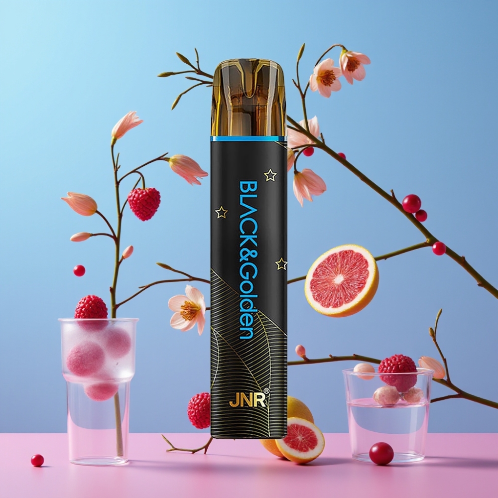 JNR Black&Golden 600+200 Puffs Disposable Vape Modrý pán, 800 Puffs, 550mAh, 2ml