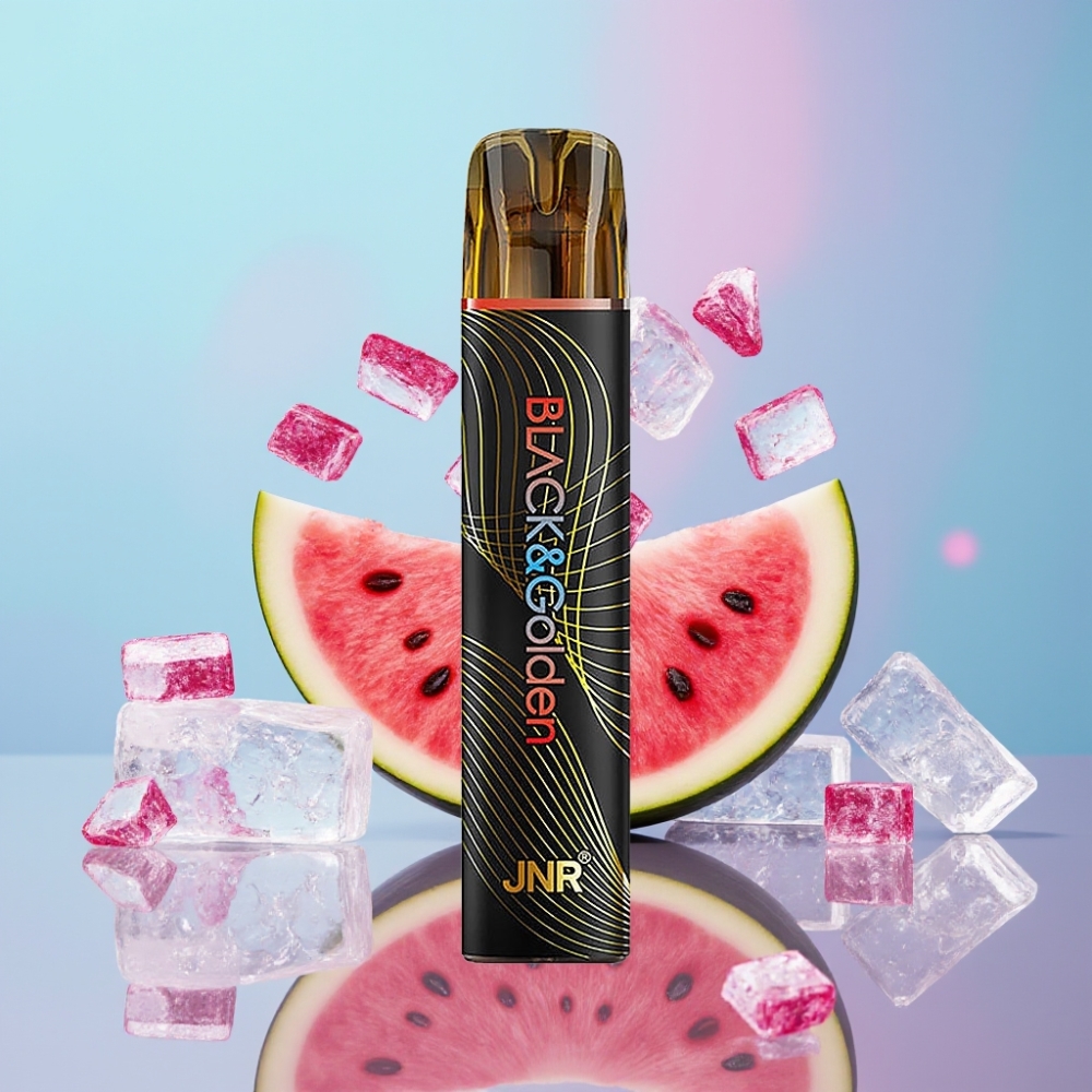 JNR Black&Golden 600+200 Puffs Jednorázová E-cigareta Melónový ľad 800 Puffs 550mAh 2ml
