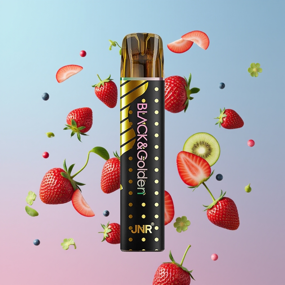 JNR Black&Golden 800 Puffs TPD certifikácia Jahoda Kiwi 550mAh 2ml JNR Black&Golden 800 Puffs TPD certifikácia Jahoda Kiwi 550mAh 2ml