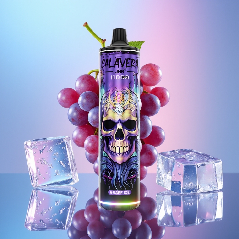 JNR Calavera 11000 Puffs Disposable Vape Hroznový ľad, Type-C, 850mAh, 21ml JNR Calavera 11000 Puffs Disposable Vape Hroznový ľad, Type-C, 850mAh, 21ml