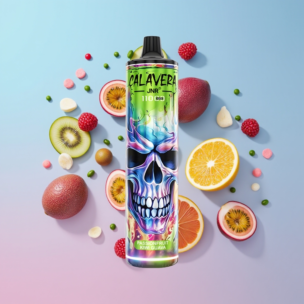 JNR Calavera 11000 Puffs Disposable Vape Marhuľa Kiwi Guava 850mAh 21ml 1.0ohm JNR Calavera 11000 Puffs Disposable Vape Marhuľa Kiwi Guava 850mAh 21ml 1.0ohm