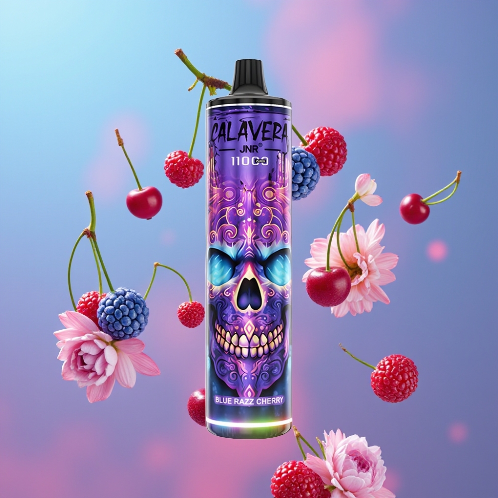 JNR Calavera 11000 Puffs Disposable Vape Modrá Malina Čerešňa 850mAh 21ml 1.0ohm JNR Calavera 11000 Puffs Disposable Vape Modrá Malina Čerešňa 850mAh 21ml 1.0ohm