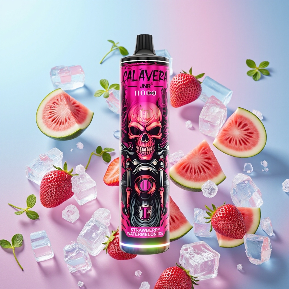 JNR Calavera 11000 Puffs Jednorázová E-Cigareta Jahoda Vodný Melón Ľad 21ml 1.0ohm JNR Calavera 11000 Puffs Jednorázová E-Cigareta Jahoda Vodný Melón Ľad 21ml 1.0ohm