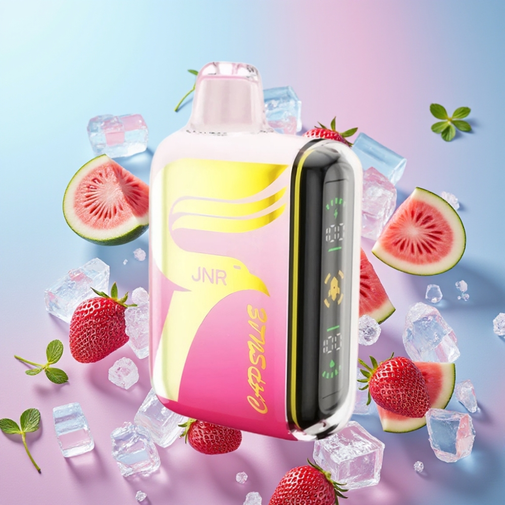 JNR Capsule 15000 Puffs Jahoda Melónový ľad 20ml Dual Mesh Coil Boost Mode Type-C JNR Capsule 15000 Puffs Jahoda Melónový ľad 20ml Dual Mesh Coil Boost Mode Type-C