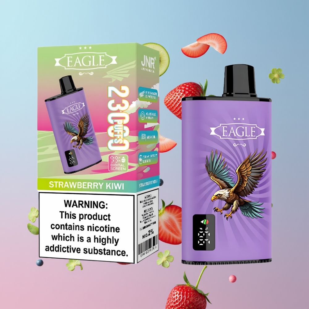 JNR EAGLE Smart 23000 Puffs Disposable Vape Jahoda Kiwi, 25ml, 2% Nikotín, Typ-C