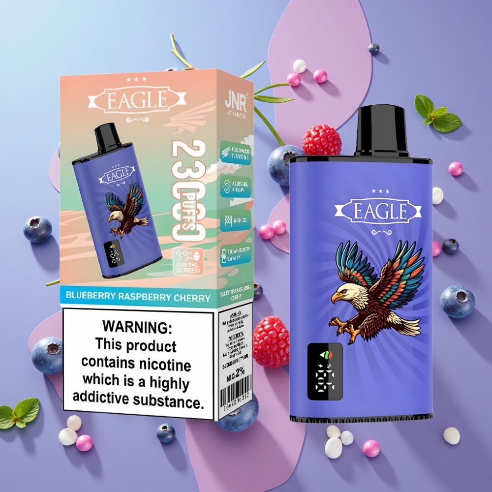 JNR EAGLE Smart 23000 Puffs Disposable Vape Čučoriedka Malina Čerešňa, 25ml, 2% Nikotín