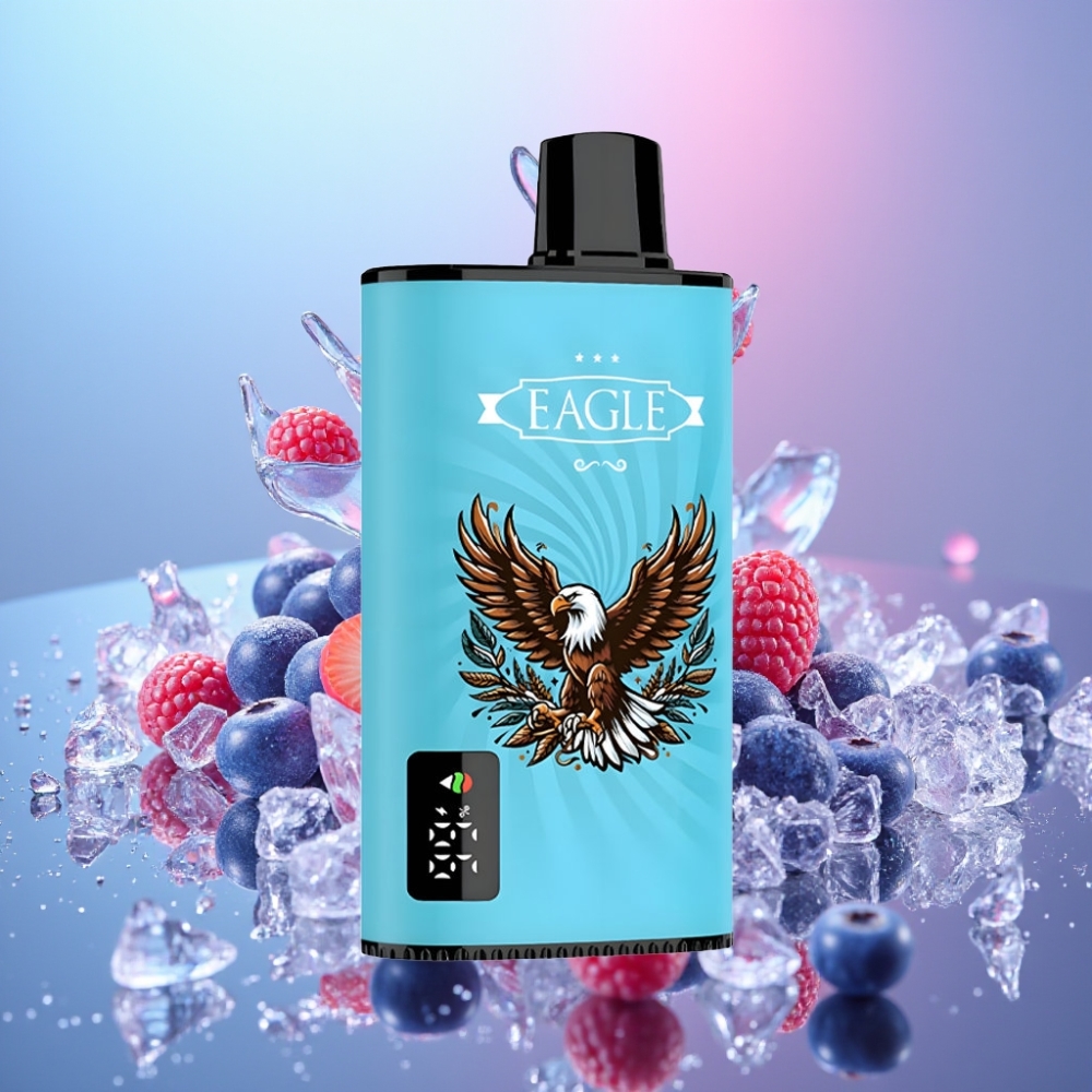 JNR EAGLE Smart 23000 Puffs Disposable Vape Čučoriedkový ľad, Digitálny displej, 25ml, 2% nikotínu JNR EAGLE Smart 23000 Puffs Disposable Vape Čučoriedkový ľad, Digitálny displej, 25ml, 2% nikotínu