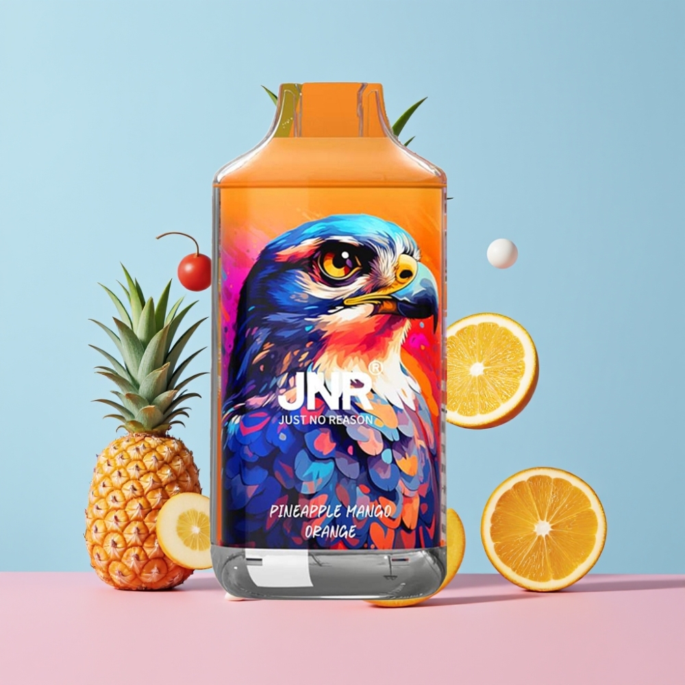 JNR Falcon 16000 Puffs Ananás Mango Pomaranč – 22ml, Dual Mesh Coil, Smart LED Display JNR Falcon 16000 Puffs Ananás Mango Pomaranč – 22ml, Dual Mesh Coil, Smart LED Display