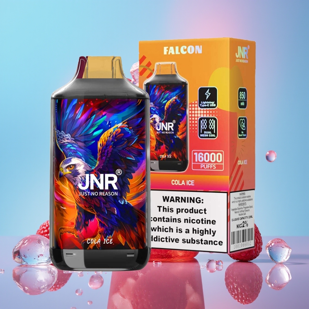 JNR Falcon 16000 Puffs Disposable Vape Cola Ice, 850mAh, 22ml, Dual Mesh Coil