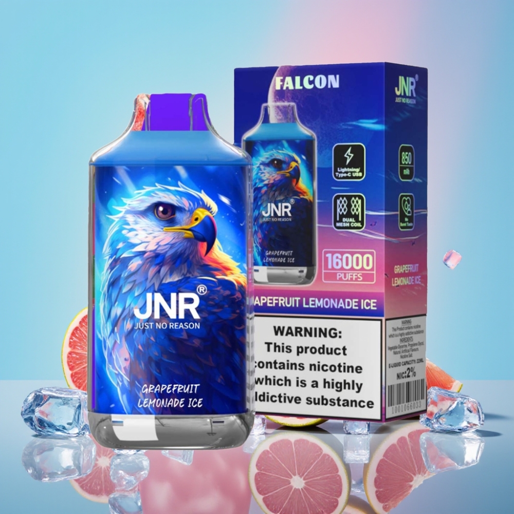 JNR Falcon 16000 Puffs Grepfrút Limonáda Ice 850mAh 22ml Dual Mesh Coil