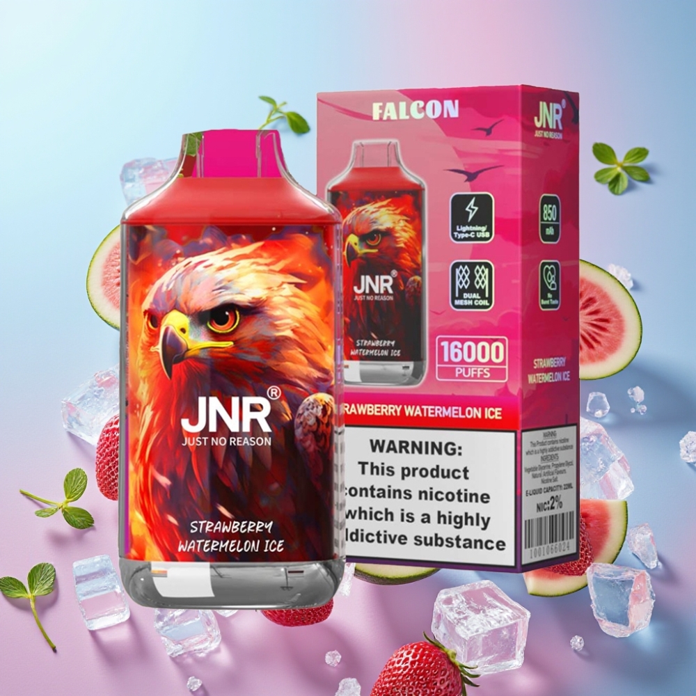 JNR Falcon 16000 Puffs Jahoda Vodný melón Ice 850mAh 22ml Dual Mesh Coil