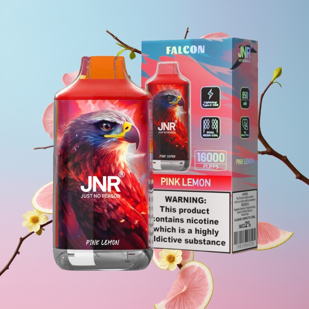 JNR Falcon Ružová Limonka 16000 Puffs 850mAh 22ml Dual Mesh