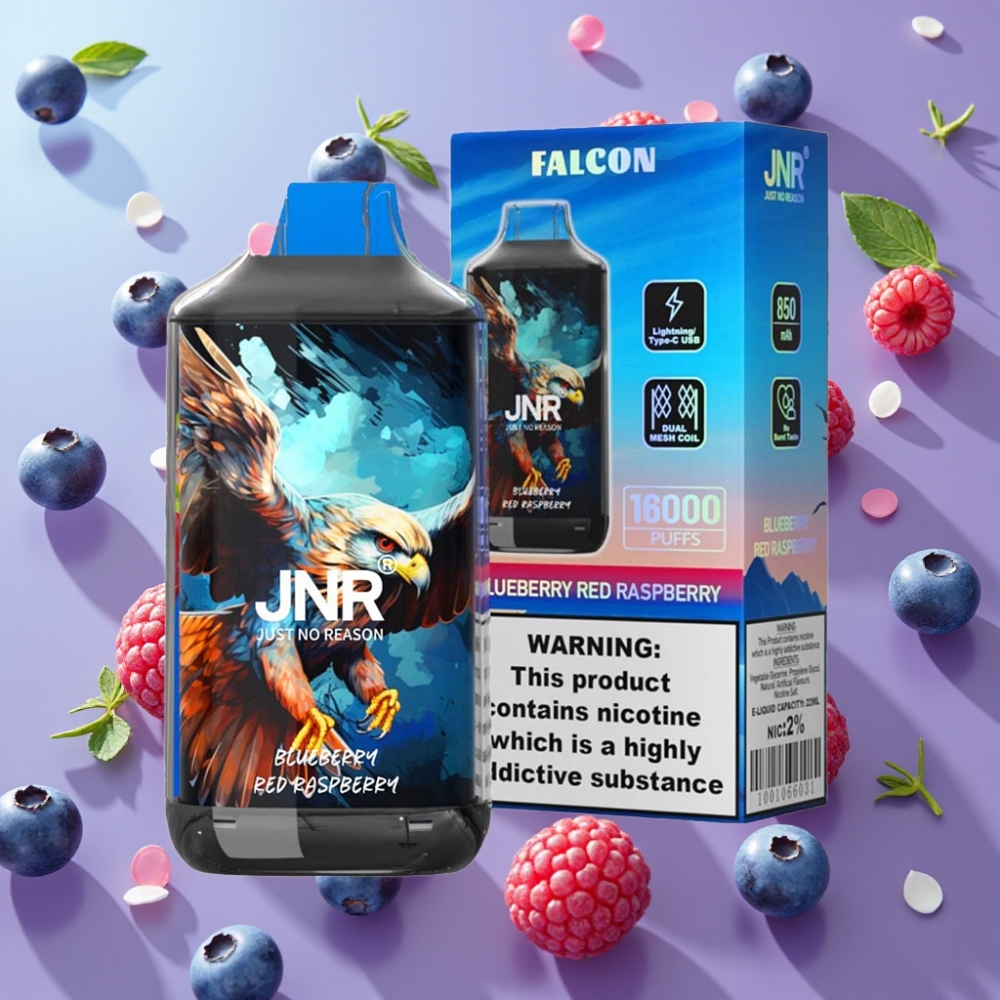 JNR Falcon Čučoriedka Červená Malina 16000 Puffs, 850mAh, 22ml