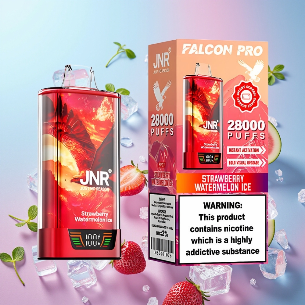 JNR Falcon Pro 28000 Disposable Vape Jahoda Melónový ľad 30ml 950mAh 28000 Puffs