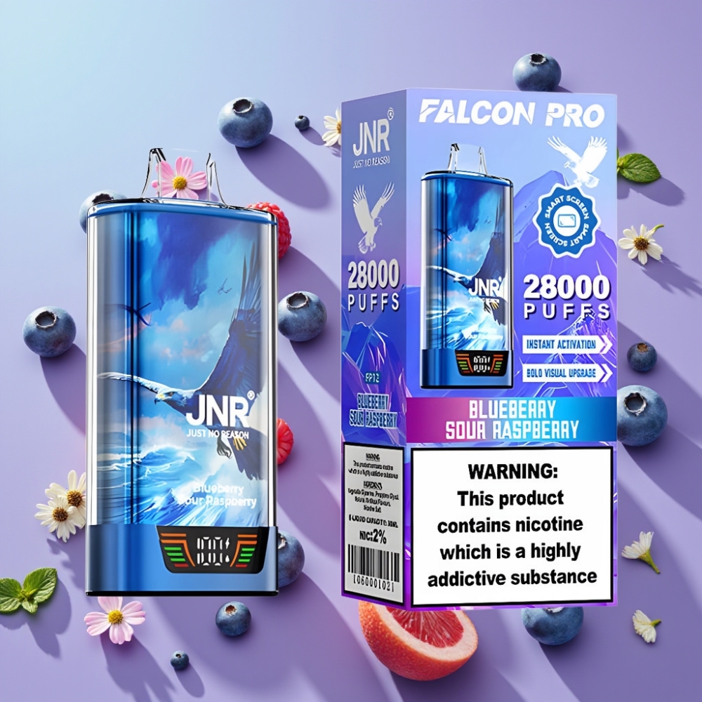 JNR Falcon Pro 28000 Disposable Vape Čučoriedka Kyslá Malina 30ml/950mAh/28000 Fajok