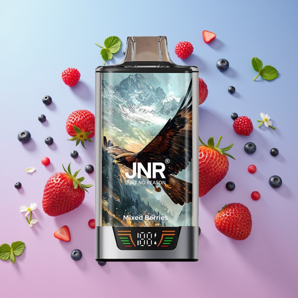 JNR Falcon Pro 28000 Jednorázová E-cigareta Zmiešané Bobule, 30ml, 950mAh, 28000 ťahov, 5% nikotínu JNR Falcon Pro 28000 Jednorázová E-cigareta Zmiešané Bobule, 30ml, 950mAh, 28000 ťahov, 5% nikotínu