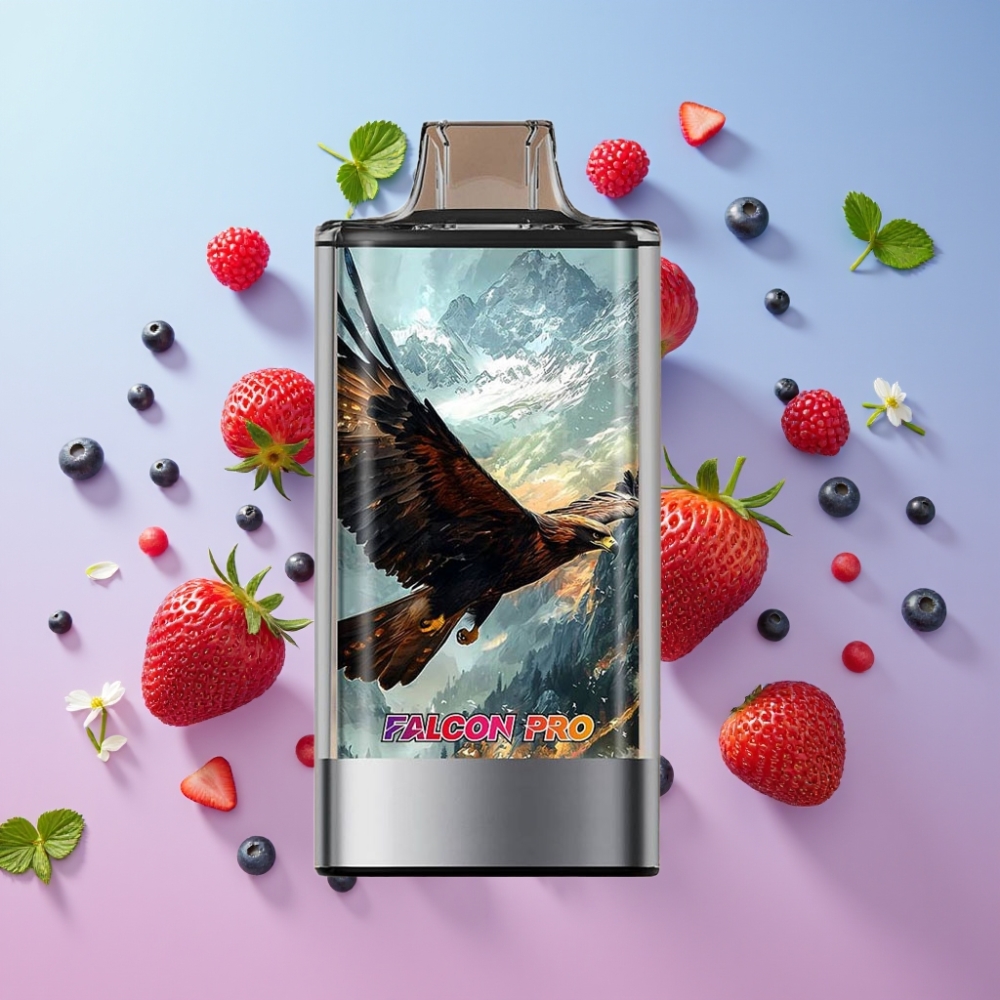JNR Falcon Pro 28000 Jednorázová E-cigareta Zmiešané Bobule, 30ml, 950mAh, 28000 ťahov, 5% nikotínu