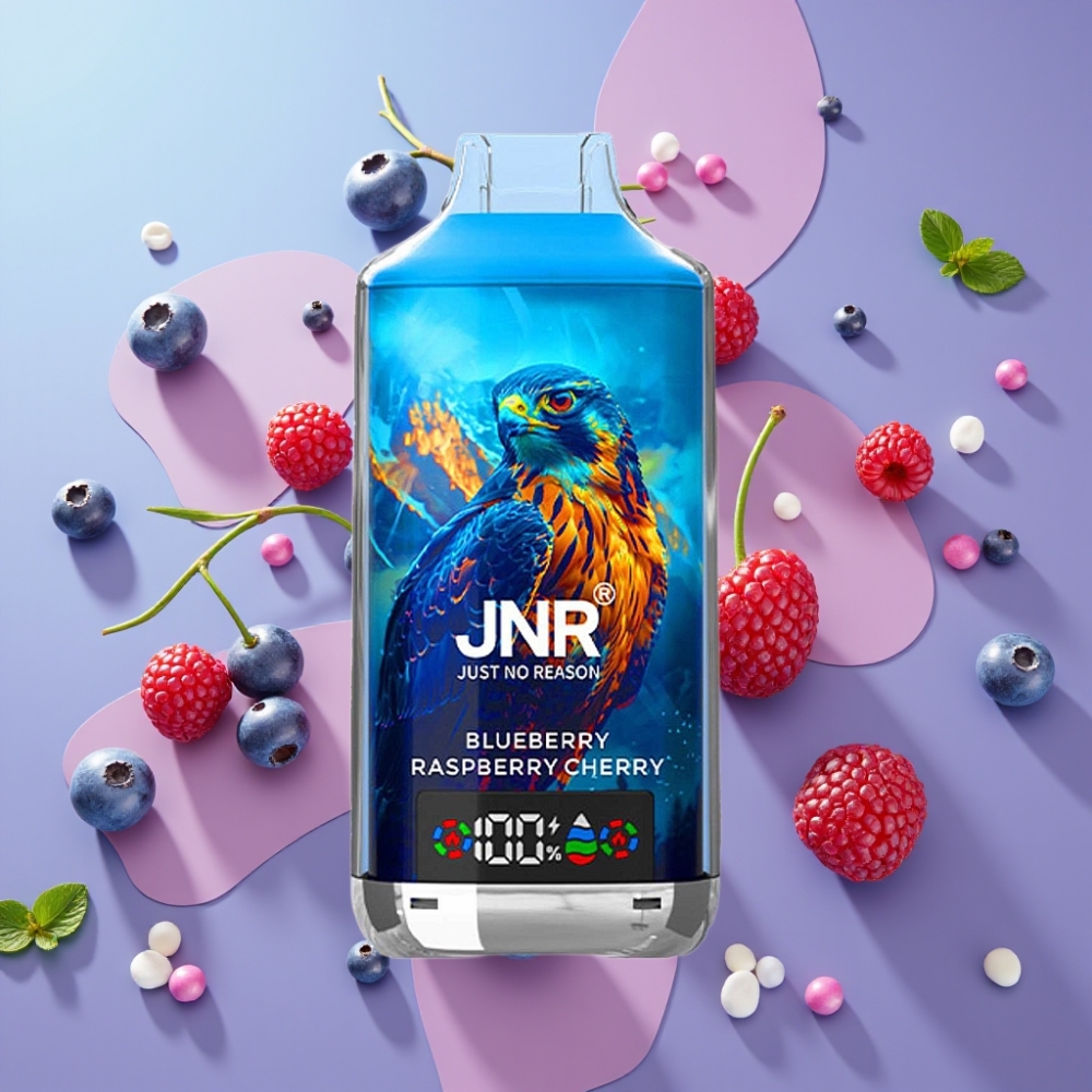 JNR Falcon X 18000 Puffs Čučoriedka Malina Čerešňa 24ml 750mAh Dual Mesh Dual Core Type-C JNR Falcon X 18000 Puffs Čučoriedka Malina Čerešňa 24ml 750mAh Dual Mesh Dual Core Type-C