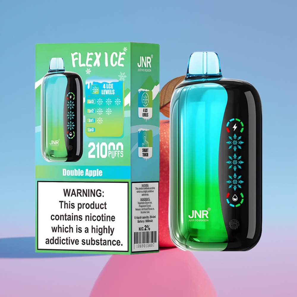 JNR Flex Ice 21000 Puffs Dvojité Jablko, 26ml, 1.2 Ohm Dual Mesh, 1000mAh