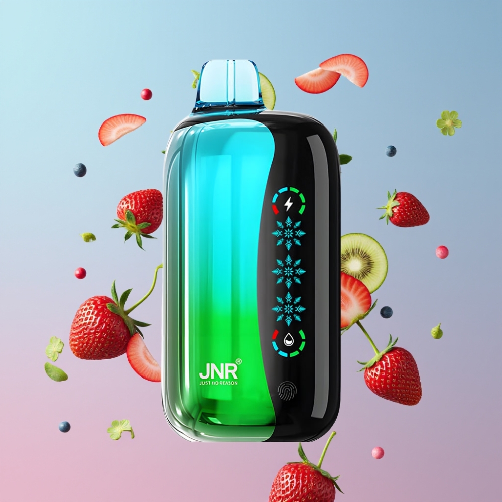 JNR Flex Ice Jahoda Kiwi, 21000 Puffs, Ice Adjustable, 26ml, 1000mAh JNR Flex Ice Jahoda Kiwi, 21000 Puffs, Ice Adjustable, 26ml, 1000mAh