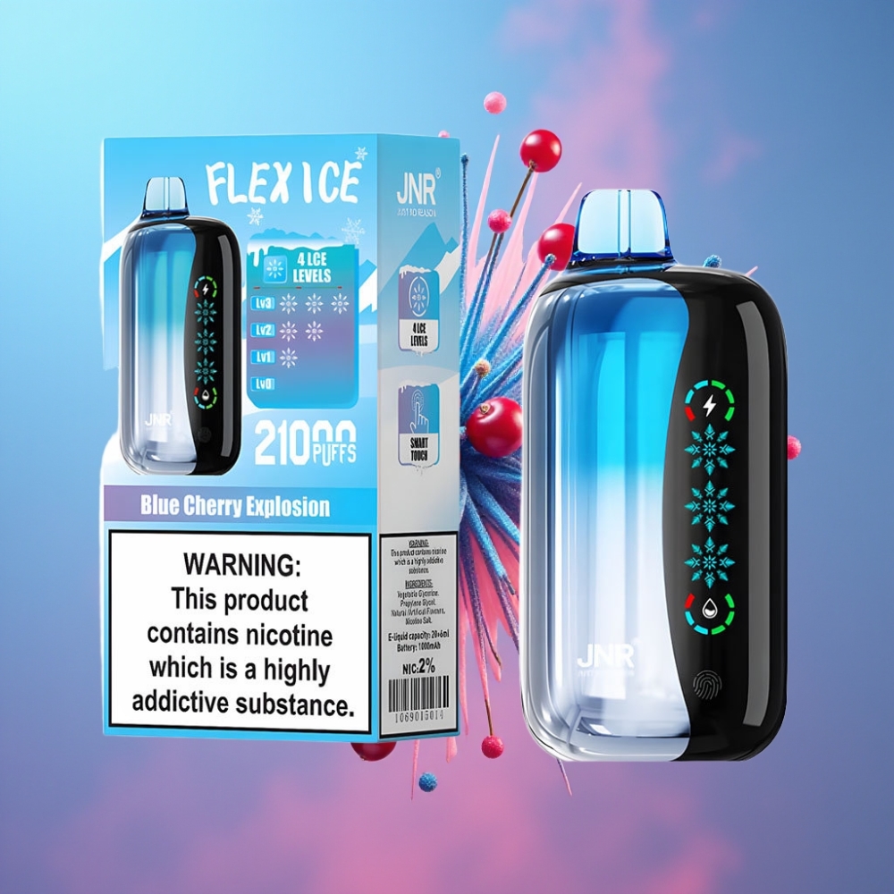 JNR Flex Ice Modrá Čerešňová Explózia 21000 Puffov, 26ml, 1000mAh
